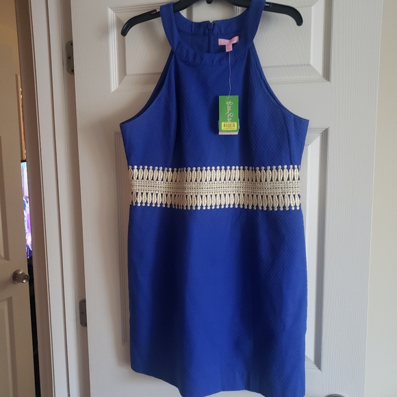 Blue and gold Lilly dress - Picture 1 of 3